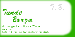 tunde borza business card